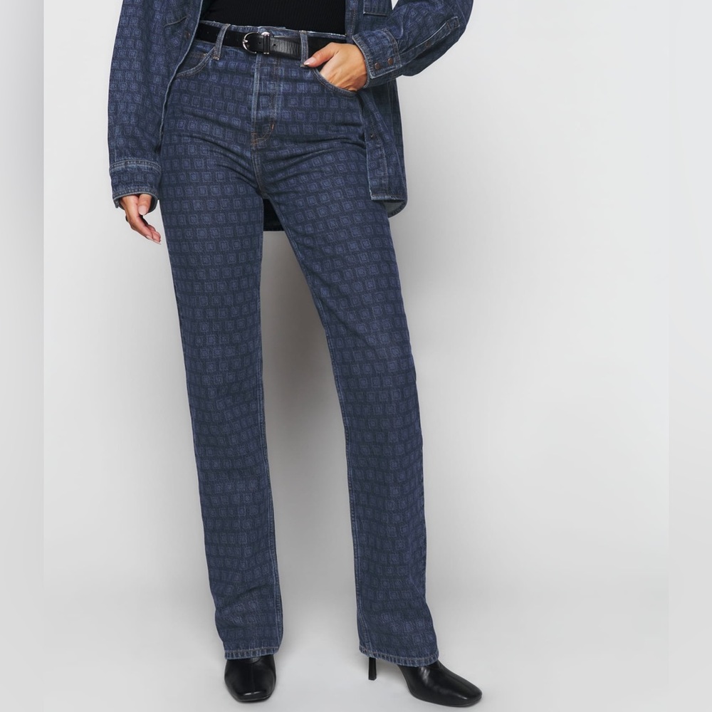 Reformation Cynthia High Rise Straight Long Jeans in Disco
